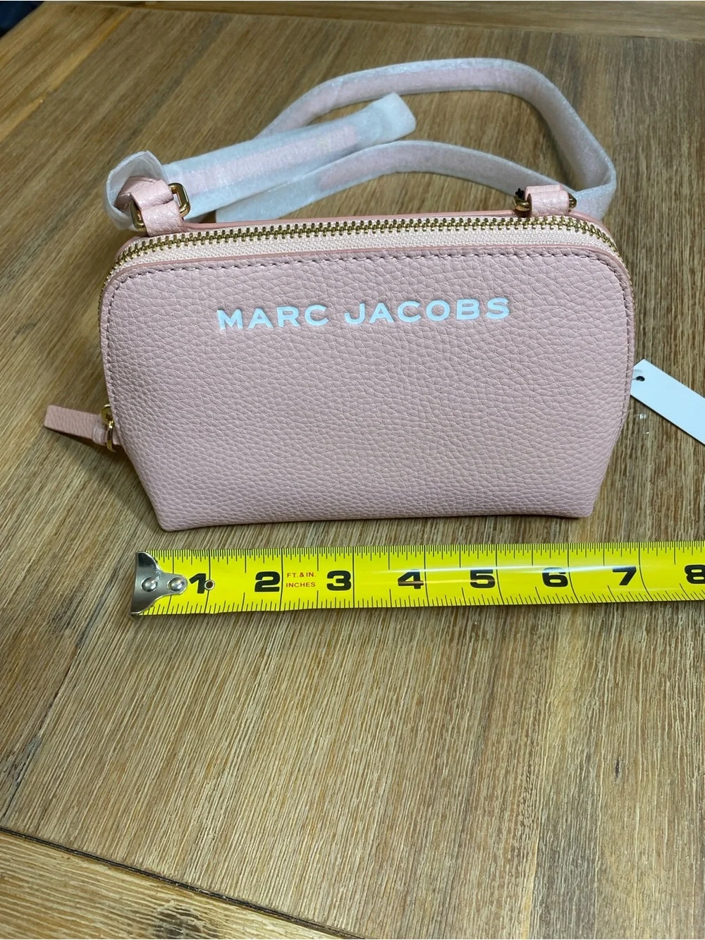 NWT Marc Jacobs Blush Pink Pebbled Leather Crossbody Bag with Gold Hardware
